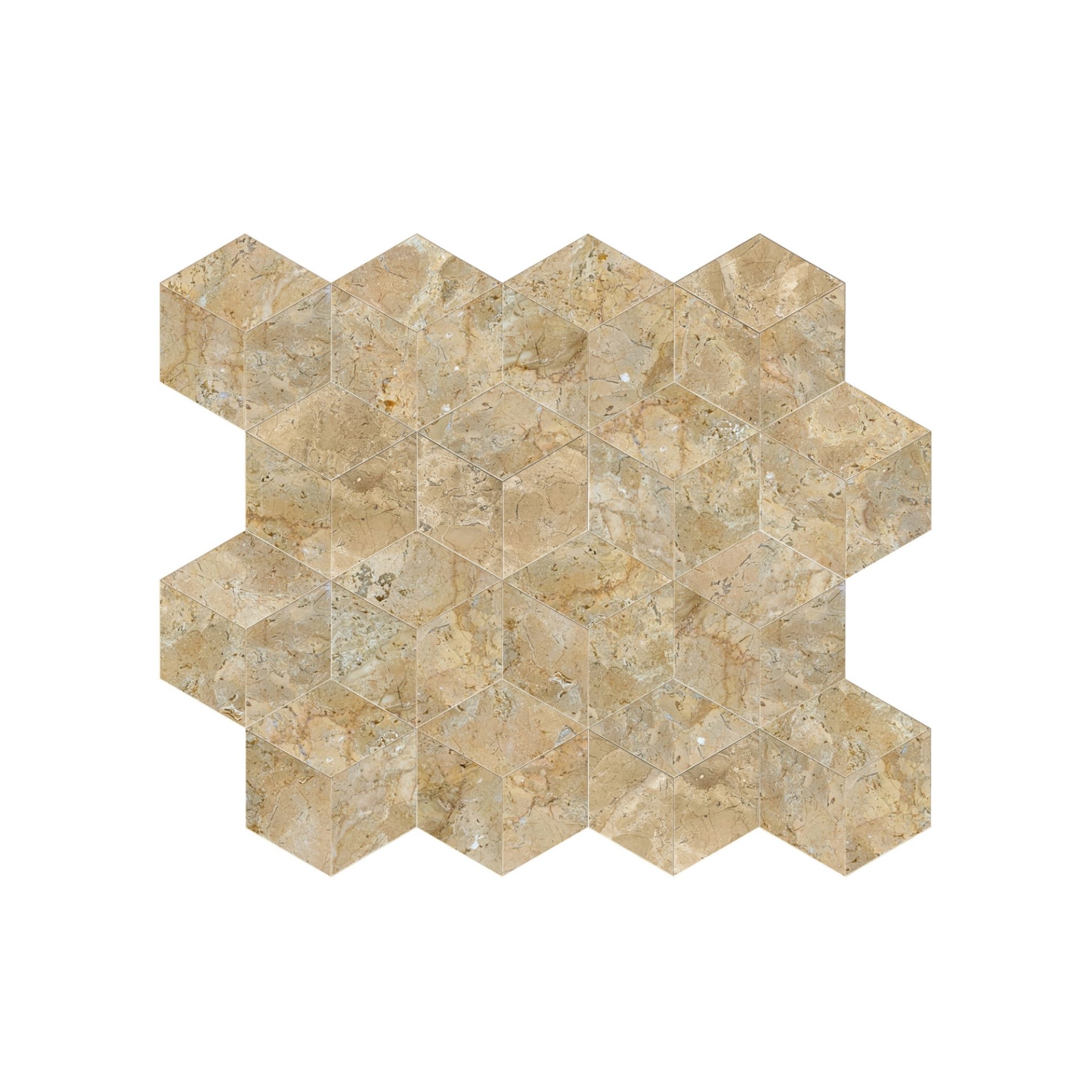 Hexagon Marble Polished Tile For Wall And Floor - Beige / Gold - Image 6