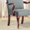Delaney - Elegant Gooseneck Arm Chair With High Back Jacquard Fabric - Blue - Image 4
