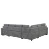 U-Shaped Sectional Sofa Pull-Out Sofa Bed With Two USB Ports, A Storage Chaise Lounge And Four Back Pillows For Living Room - Gray - Image 21