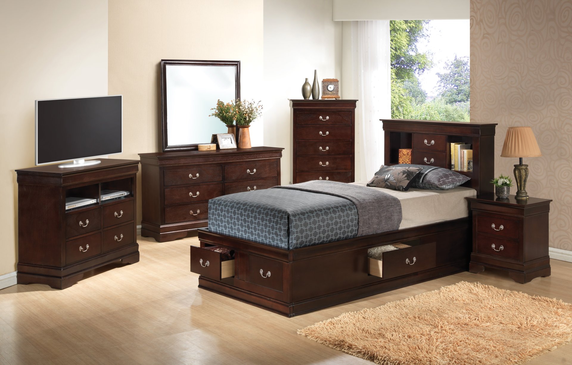 Louis Phillipe - Twin Storage Bed - Cappuccino - Image 5