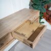 Rustic Wood Console Table With 3 Drawers Entryway Table For Hallway, Foyer, Or Office - Natural / Natural & Light Brown / Natural Wood / Natural Wood Wash / Natural / Rustic - Image 8
