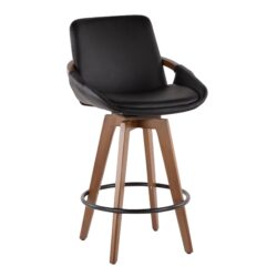 Cosmo - Mid-Century Counter Stool - Walnut / Black