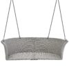 2 Person Hanging Seat, Rattan Woven Swing Chair, Porch Swing With Ropes - Gray / Cushion - Image 8