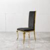 Dining Chair (Set of 2) With Unique Backrest Stainless Steel Legs - Gold - Image 4
