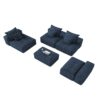 Modern Oversized Modular Sectional Sofa, Sparkling Chenille Fabric Soft Cushion Sofa With 6 Pillows, 6 Pieces Diy Combination Tufted Sofa, No Assembly Required - Blue - Image 20