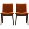 Laura - Mid-Century Modern Solid Wood Dining Chair (Set of 2) - Orange - Image 18