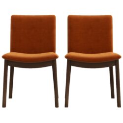 Laura - Mid-Century Modern Solid Wood Dining Chair (Set of 2) - Orange