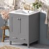24" Bathroom Vanity With Integrated Undermount Sink, 2 Doors 1 Drawer, Soft Close Hinges, - Gray - Image 4