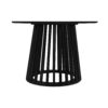 Modern Round Coffee Table With Grille Molding For Living Room, Bedroom, Or Balcony - Black - Image 6