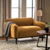 Sway - Upholstered Loveseat With Wood Legs And Round Arms - Yellow - Image 5