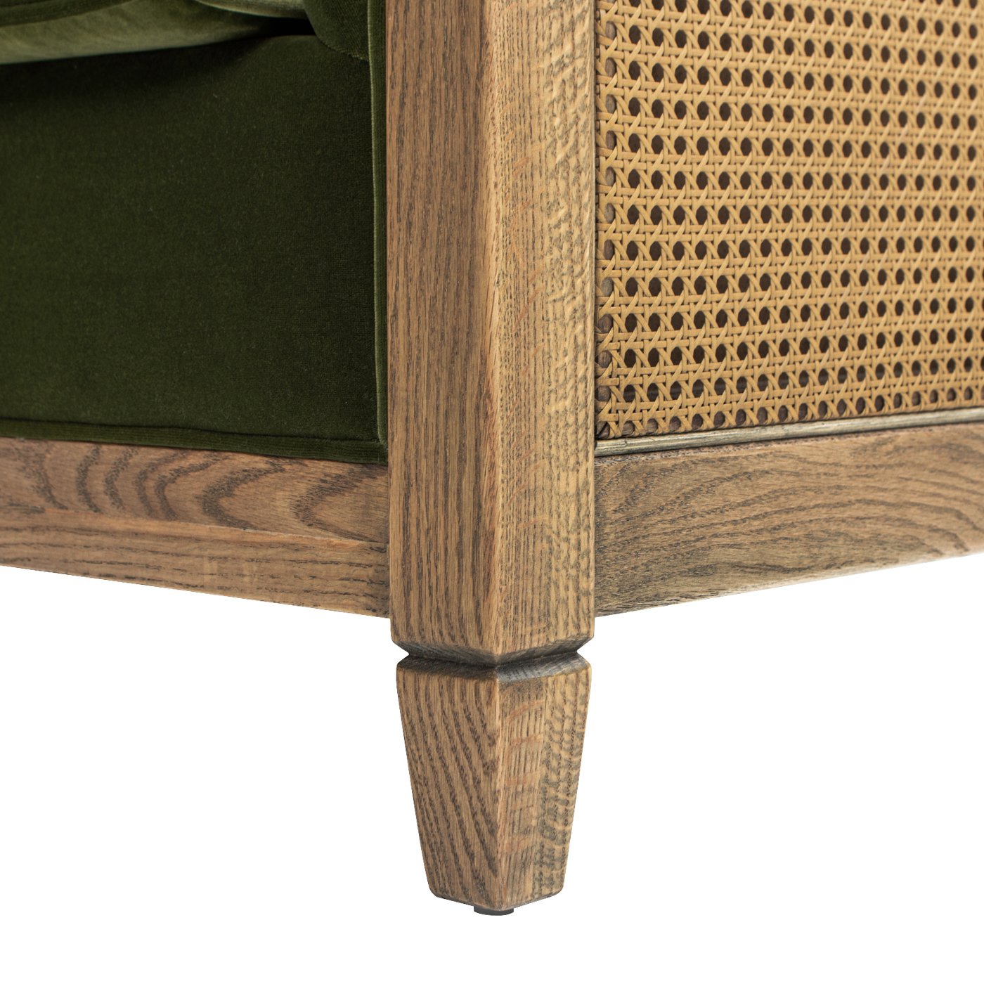 Georgia - Cane Tuxedo Armchair - Olive Green - Image 2