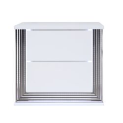 Moon - Smooth Nightstand With LED - White