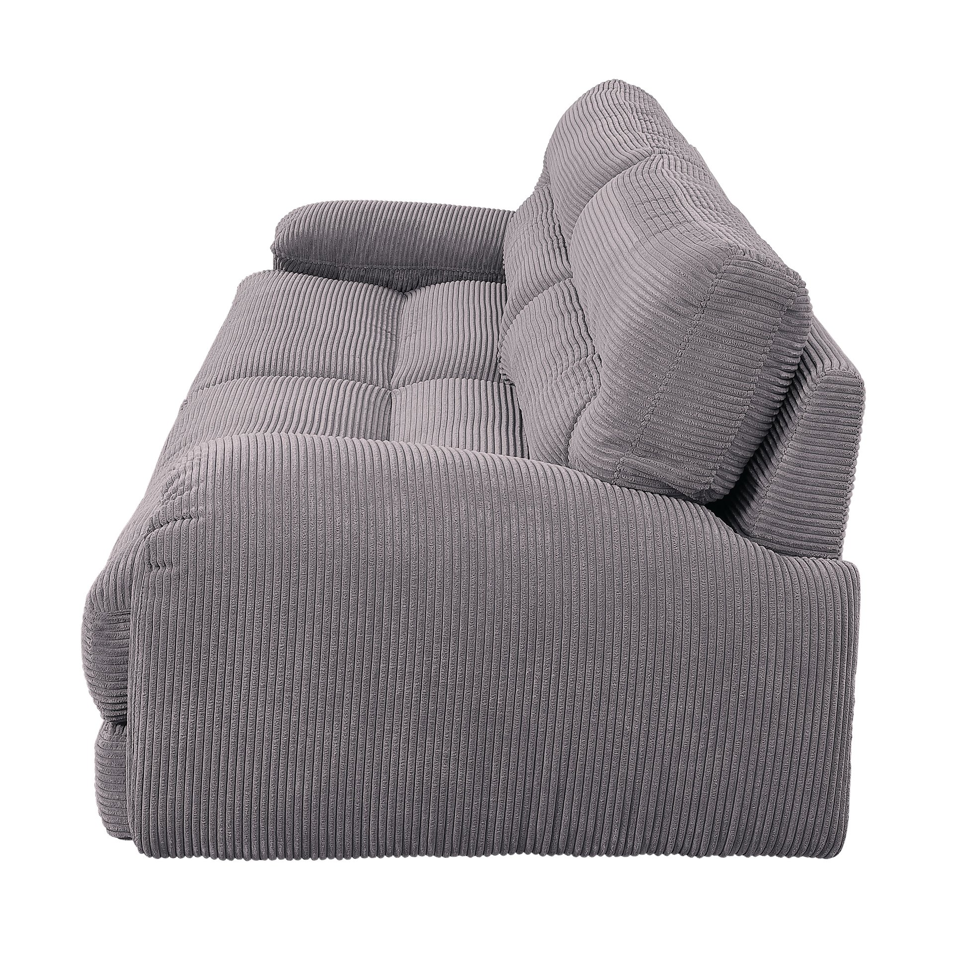 Cadenza - Corduroy 2 Piece Living Room Set - Gray - Image 4