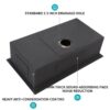 Workstation Kitchen Sink 30" X 18" X 10" Single Bowl Undermount 16 Gauge - Gunmetal Black - Image 6