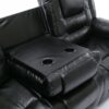 3 Seater Home Theater Recliner Manual Recliner Chair With Two Built-In Cup Holders For Living Room - Black - Image 27