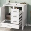 Bathroom Vanity, Modern Bathroom Cabinet With Sink Combo Set, Bathroom Storage Cabinet With A Soft Closing Door And 3 Drawers, Solid Wood Frame, Resin Basin - White - Image 5