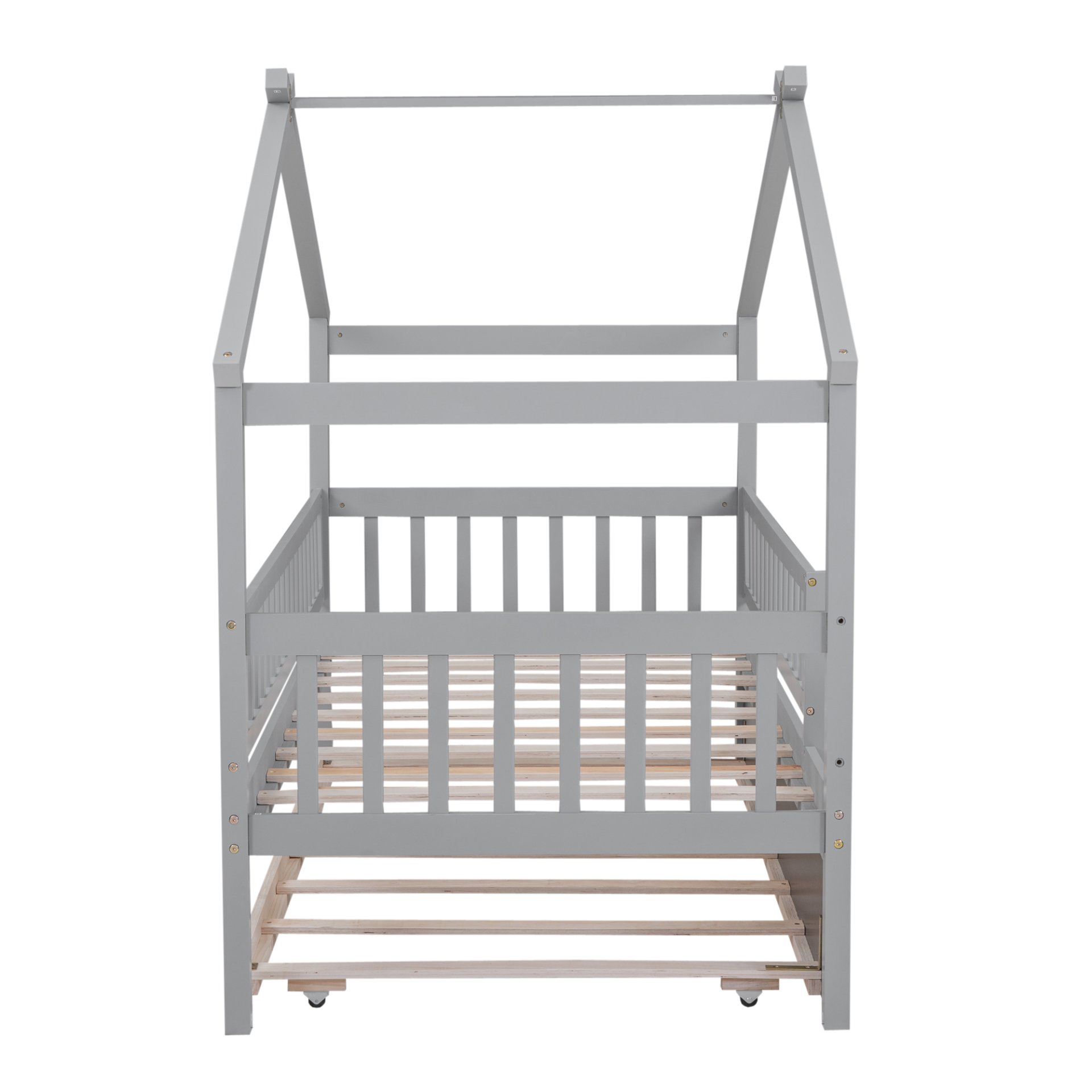 Twin Size House Bed & Twin Size Trundle - Gray - Image 11