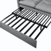 Modern Convertible Sleeper Sofa Bed With Pull Out Queen Design, Side Storage & Thick Cushions Chenille Loveseat For Living Room Or Bedroom 3 In 1 Function - Gray - Image 15