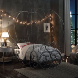 Priya - Twin Bed With Canopy - Silver