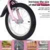 Fkznpj - 16" Sporty Kids Bike With Training Wheels And Stand Adjustable Saddle Suitable For Boys And Girls Aged 4 - 8 Years Tall Height 41 - 46" Available In A Variety Of Colors - Pink - Image 4