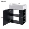 Modern Floating Bathroom Vanity With Ceramic Basin, Perfect For Small Bathrooms, Right Side Storage - Black - Image 7
