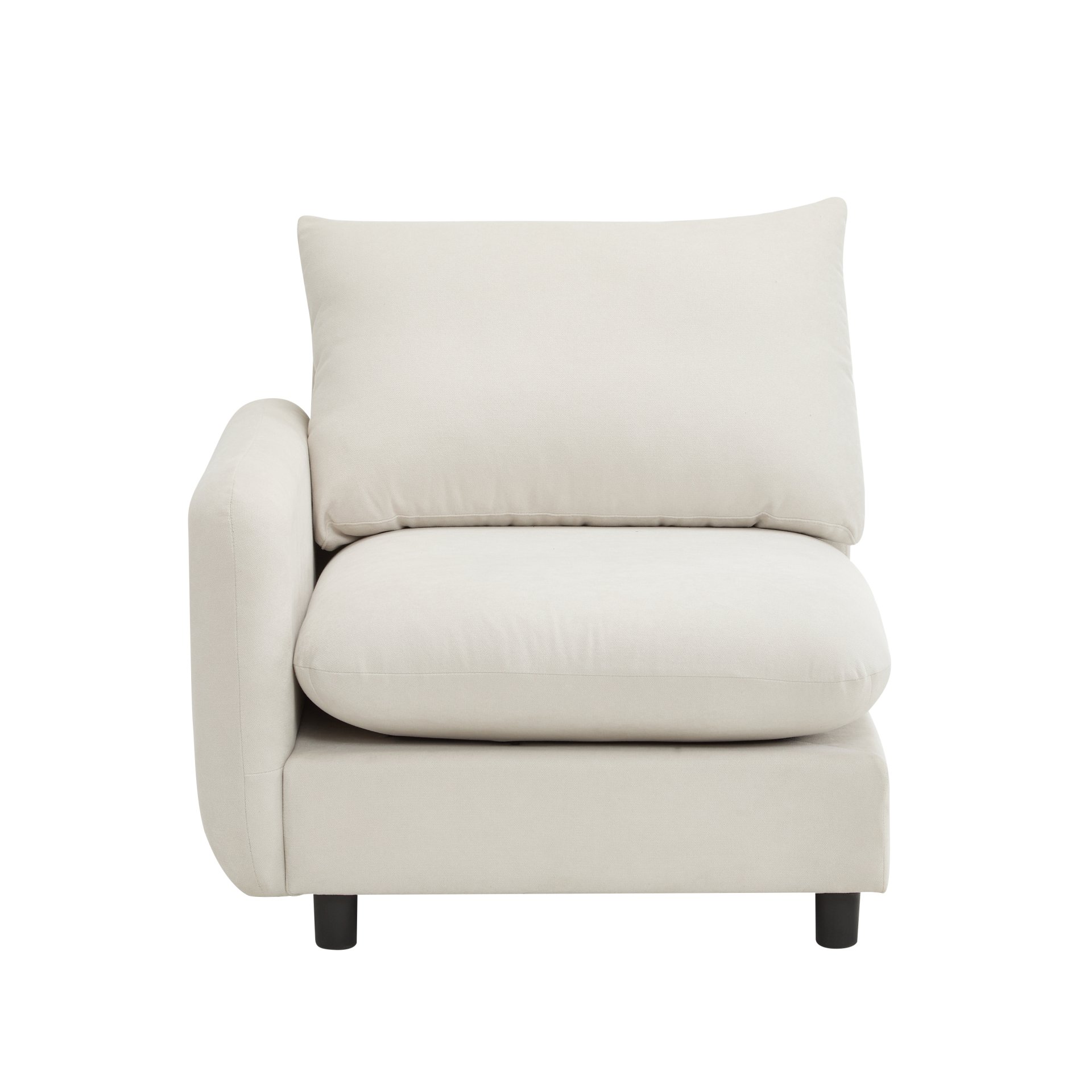 2 Seats Modular Sectional Sofa Corner Chair Sofa Couch - White - Image 10