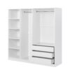 Doorless Storage Wardrobe For Dedroom With Shelves And 3 Drawers - White - Image 6