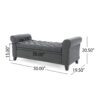 Hayes - Contemporary Armed Storage Bench With Rolled Arms And Button Tufting - Dark Gray - Image 3