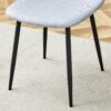 Comfortable, Linen Cotton Dining Chair Set Six Pieces - Light Gray - Image 9