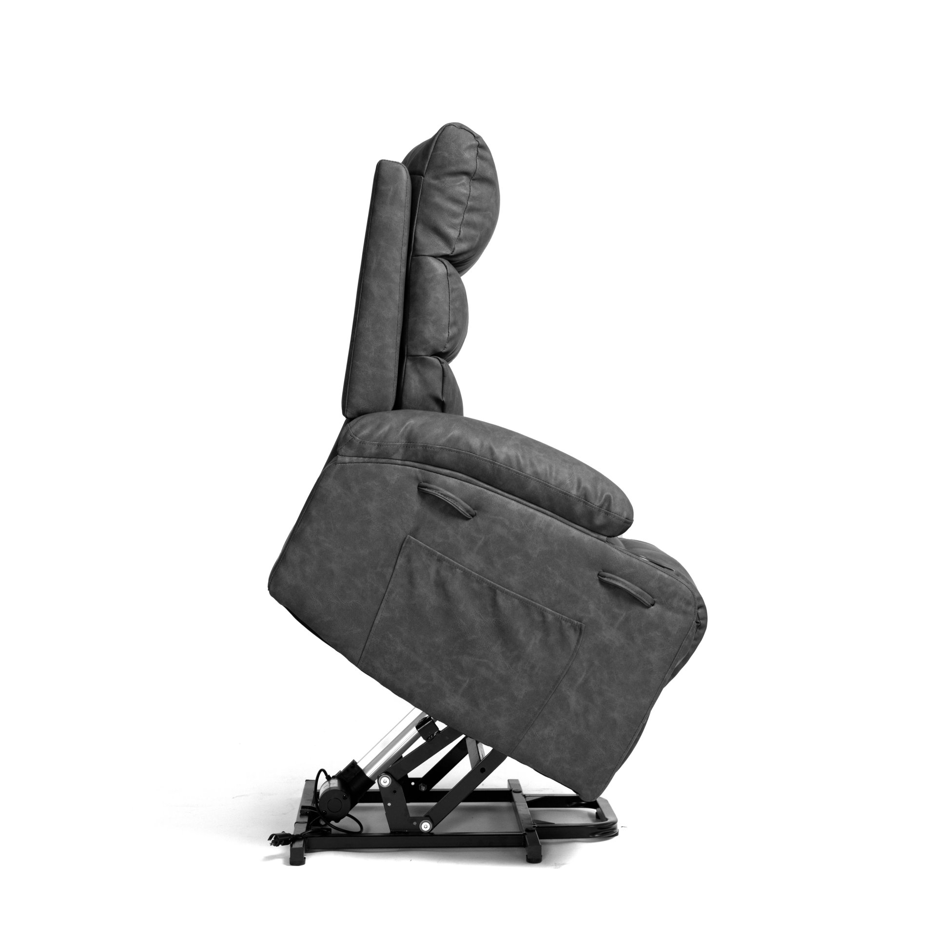 Electric Power Lift Recliner Chair Sofa With Massage And Heat - Gray - Image 8