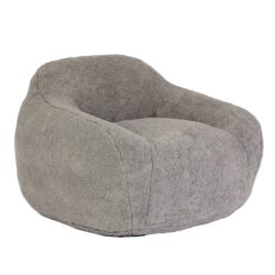 Giant Bean Bag Chair For Adults, Spacious Memory Foam Bean Bag Sofa With Armrests Teddy Fabric, Comfy Seating For Living Room Or Bedroom - Light Gray