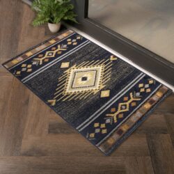 Tribes - 2' X 3' Southwest Area Rug - Black, Polyester