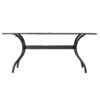 Outdoor Aluminum Dining Table With Lattice Design And Center Umbrella Hole - Black - Image 5
