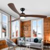 Solid Wood Ceiling Fan With Lights And Remote Control Indoor Outdoor Ceiling Fan 3 Wooden Blades Modern Ceiling Fan For Porch Living Room Bedroom - Image 3