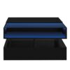 Lift Top Coffee Table With 2 Drawers, Hidden Space And LED Lights For Living Room - Black - Image 10