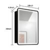 24X30" Led Black Framed Wall Mount Medicine Cabinet With Mirror Anti - Fog Function 3 Colors With Light - Black - Image 6
