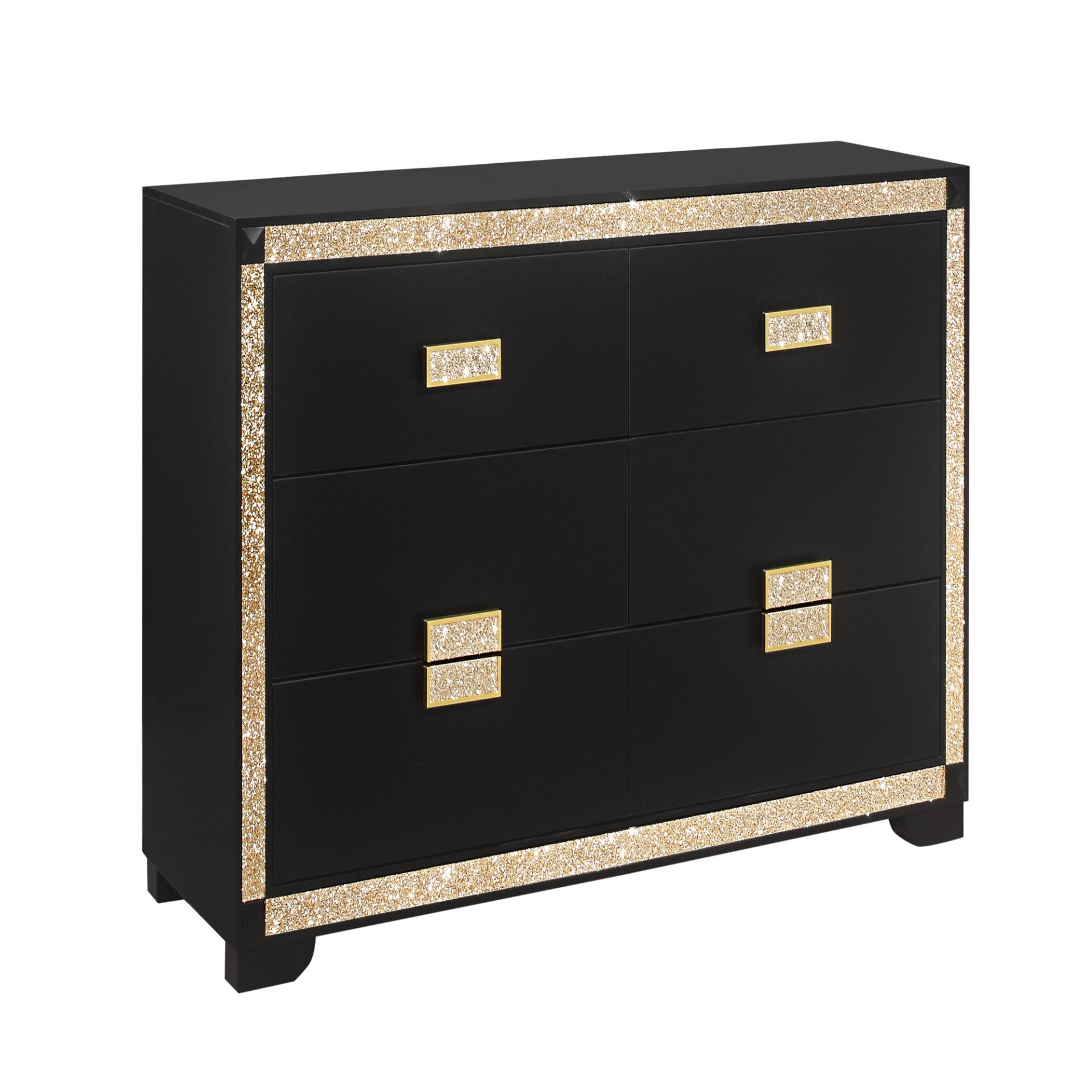 Lively - Dresser With Glitter Detail And Thick Bar Handle Hardware - Black - Image 5