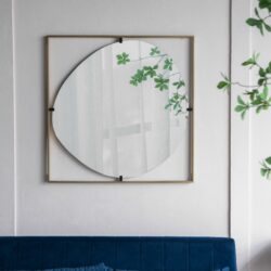Poppy Mirror With Metal Frame Contemporary Design For Bathroom, Entryway Wall Decor - Golden Black