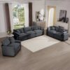 Classic & Modern Oversized 3 Piece Sectional Sofa With Deep Seats - Gray - Image 17