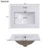 Modern Small Bathroom Vanity Cabinet With Ceramic Basin, Ample Storage, 1 Soft Close Door - Green - Image 2