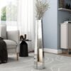 Handmade Glass Floor Vase - Silver - Image 4