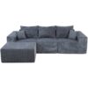 4 Piece Modular L Shaped Sectional Sofa With Spacious Chaise Lounge Corduroy Upholstery - Gray - Image 17