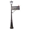 Stratford - Heavy Duty Cast Aluminum Mailbox With Post And Solar Light, Fluted Base, Decorative Modern Mailbox - Brown - Image 6