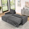 Modern L Shaped Convertible Sleeper Sofa Bed With Pull Out Bed And Reversible Chaise - Gray - Image 2