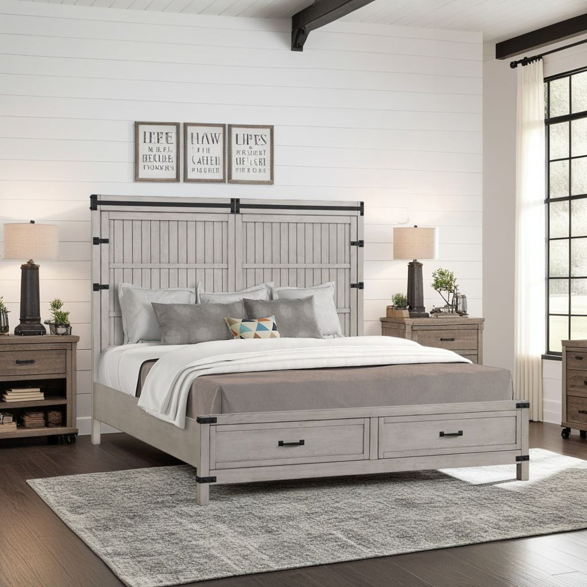 Alexandria - Queen Storage Bed - Mountain Mist - Image 2
