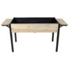 Raised Garden Bed With Metal Legs And Folding Storage Shelf For Outdoor Patio Deck Balcony - Black / Natural - Image 11