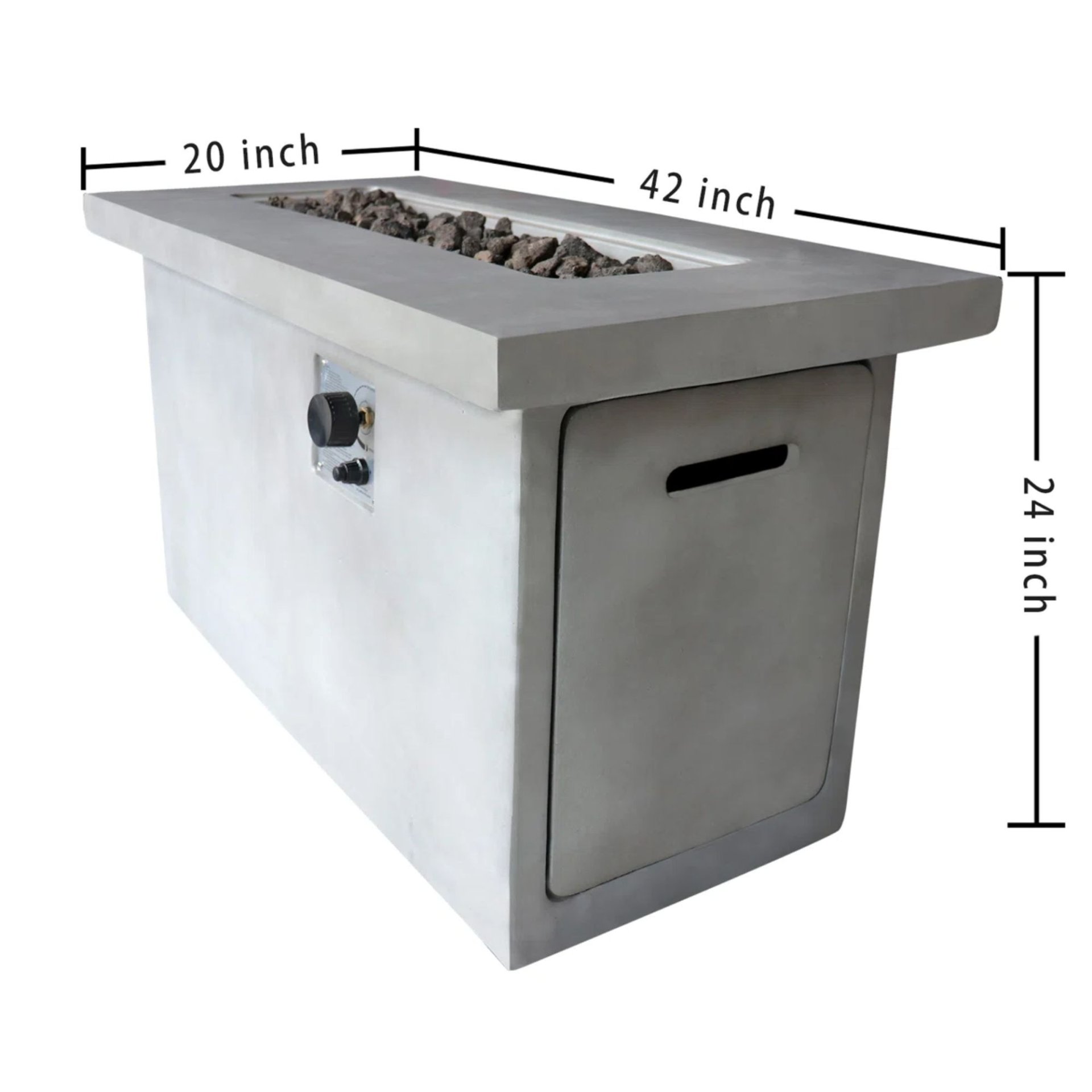 Propane / Gas Outdoor Fire Pit Table Durable Construction - Gray - Image 3