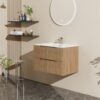 30" Wall Mounted Bathroom Vanity With Sink, Soft Close System, And Spacious Drawers - Walnut - Image 4