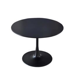 Tulip Table Mid-Century Dining Table For 4-6 People With Round MDF Table Top, Pedestal Dining Table, End Table Leisure Coffee Table - Black