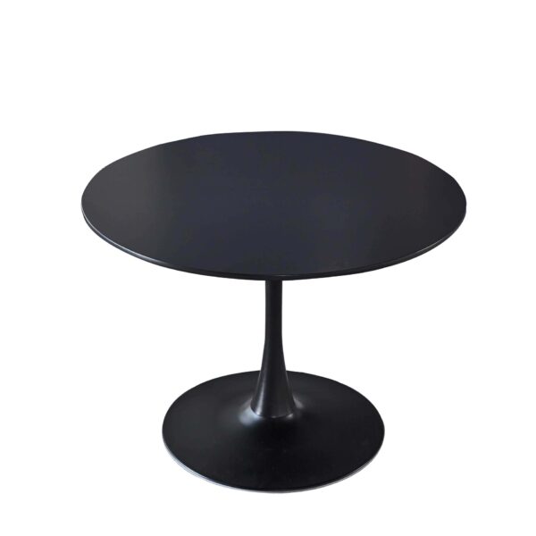 Tulip Table Mid-Century Dining Table For 4-6 People With Round MDF Table Top, Pedestal Dining Table, End Table Leisure Coffee Table - Black